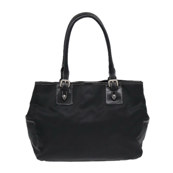 BURBERRY Blue Label Tote Bag Nylon Black Silver Auth 88574 - Picture 2 of 16